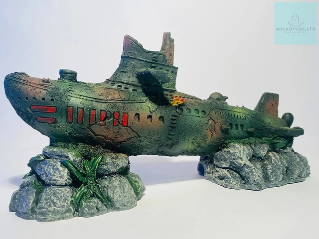 Mezzaluna Gifts 22cm Submarine Aquarium Fish Tank Wreck Ornament 2