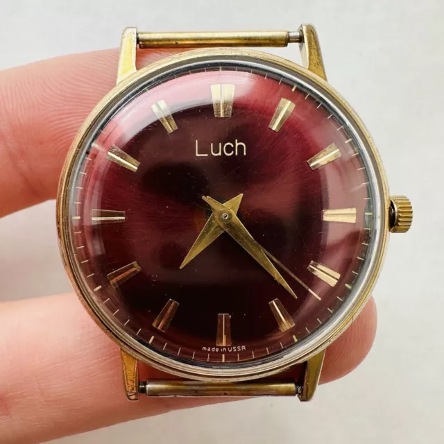 SELTENE LUCH 2209 AU 23 Juwelen UdSSR-Uhr vergoldet sowjetische Vtg Ultra...