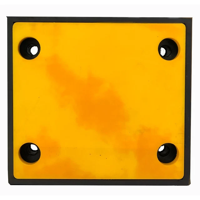 Durable Corporation Molded Rubber Bumper - Black w/ Yellow face, Length 13 in