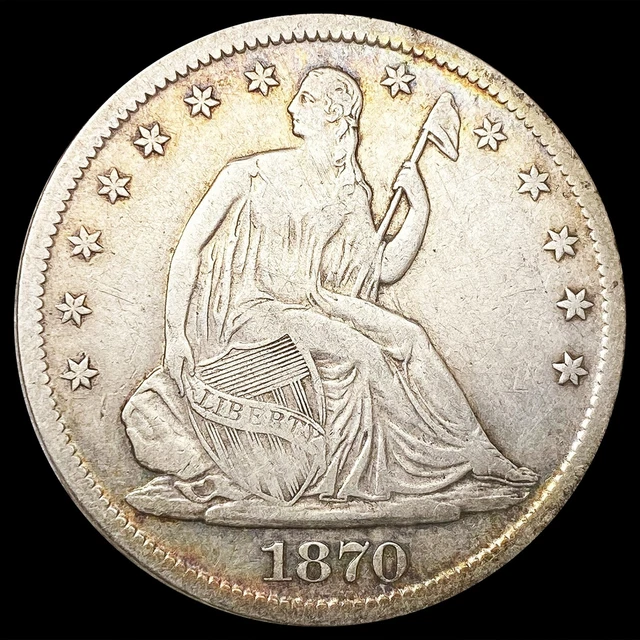 1870-S Seated Liberty Half Dollar Coin LIGHTLY CIRCULATED