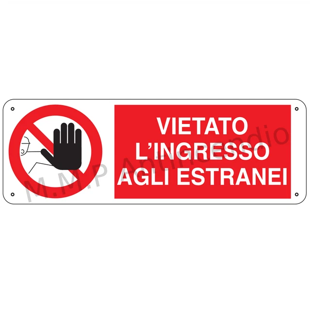 Cartello Vietato Passaggio In Acciaio Inox Adesivo - Normaluz 5x20 Cm - Segnale Professionale Per Esterni