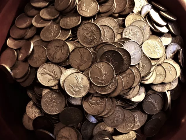 🛑🛑🛑 Lot de 70 pièces ARGENT DE 5 FRANCS SEMEUSE 🛑🛑🛑 période 1960 - 1969