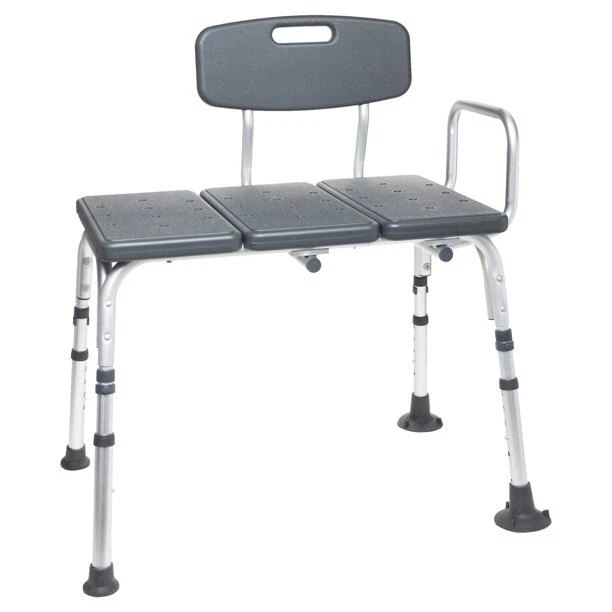 Equate Durable Transfer Bench with Back Rest, Shower Bench, Black Equate Durable Transfer Bench with Back Rest, Shower Bench, Black