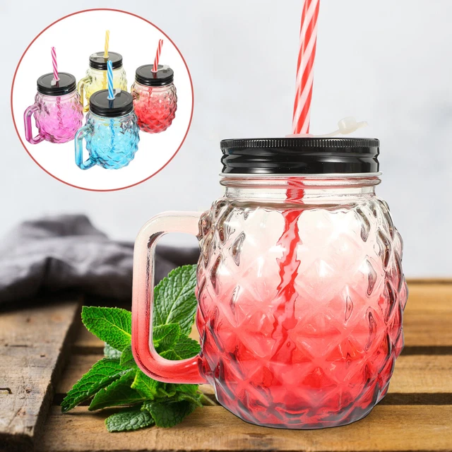 4 Pcs Rotwein Tasse Maurer Tasse Hawaiianische Strohhalme Reise-Becher