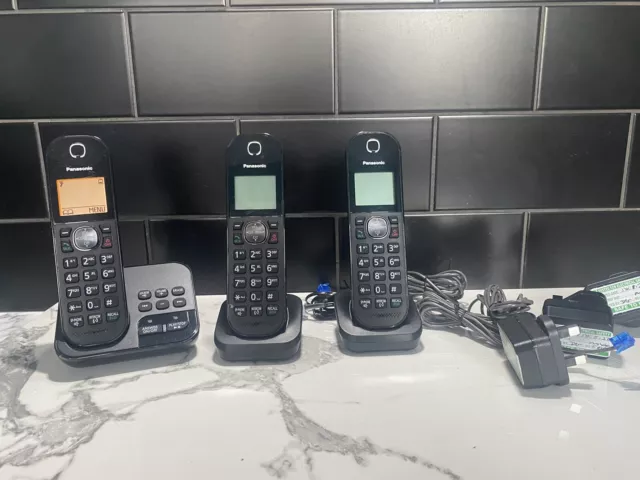 Panasonic KX-TGC424EB Telephone, Set of 3 - Nuisance Block / Answer Machine