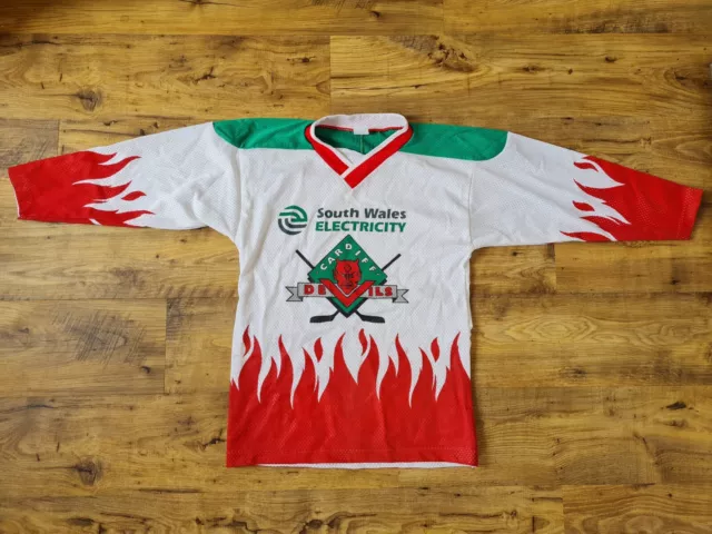 Collectable Cardiff Devils Ice Hockey Shirt / Top - Size Small