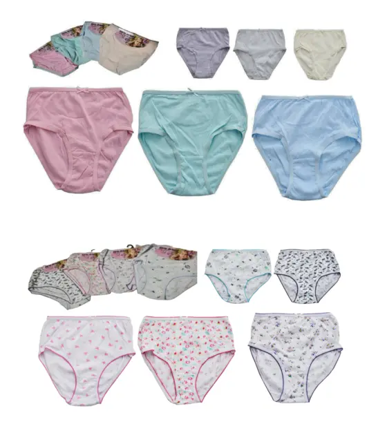 1-12 Pack 100%Premium Cotton Girls Briefs Underwear Kids Knickers Age 2-13  Years