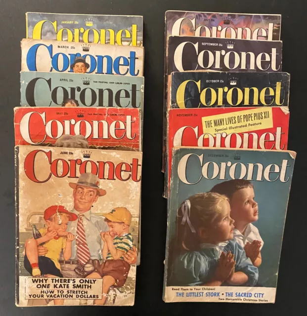 10 Coronet Magazines 1952 (March April June July Sept Oct Nov Dec) 2 1954