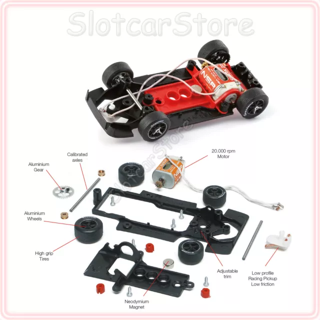 NSR Fiat Abarth 500 Assetto Corse Auto a Scelta (1:32 Slotcar Analogica) 3