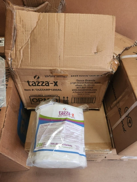 4 packs Tazza Hand Wipes 1200 wet wipes fits Terraboost Flex Dispenser 4800ct