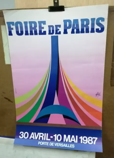 Affiche Ancienne Foire De Paris Porte De Versailles Fore 1987