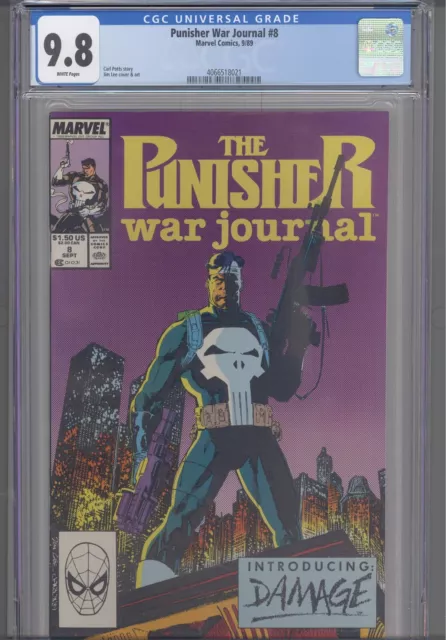 Punisher War Journal #8 CGC 9.8 1989 Marvel Comics Jim Lee Cover & Art