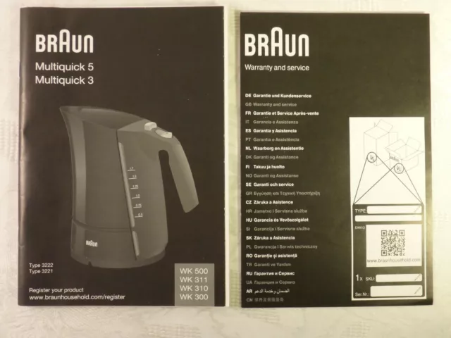 Bouilloire electrique multiquick 3 Braun WK300 - Noir