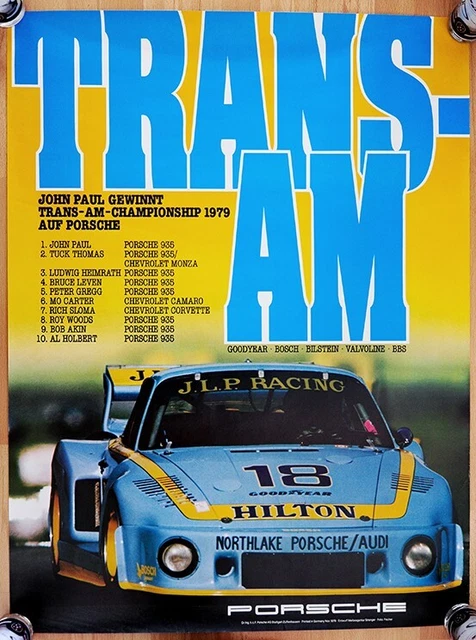 original Porsche Plakat Poster "Porsche gewinnt Trans-Am 1979"  Porsche 935