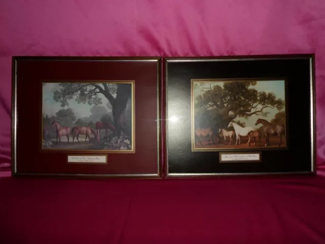 Vintage George Stubbs gerahmte Drucke - Colt & zwei Kastanienpferde / Stuten & Fohlen 2