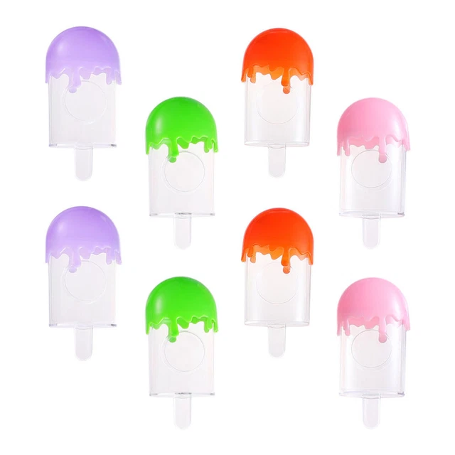 8 Pcs Ice Cream Eyelash Box Case Eyelashes Container Plastic False Tray Storage