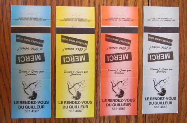Bowling: Rendez-Vous Du Quilleur (Quebec) (Set Of 4 Sports Matchbook Covers) -F2