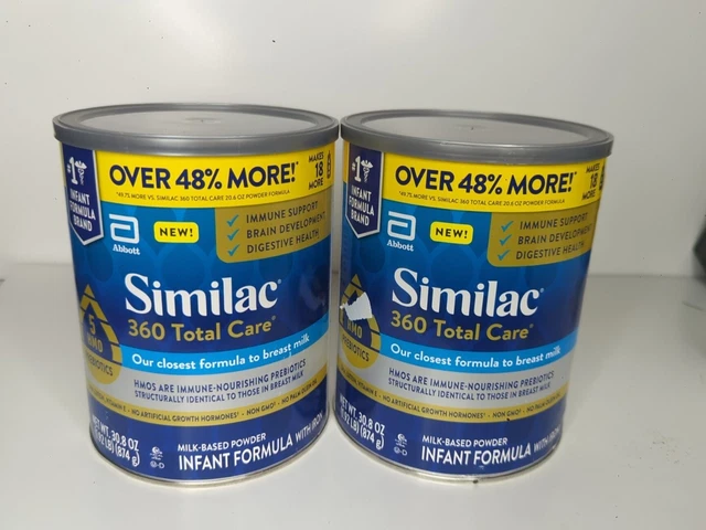 2 Can Similac 360 Total Care Non-GMO Infant Formula Powder 30.8 oz