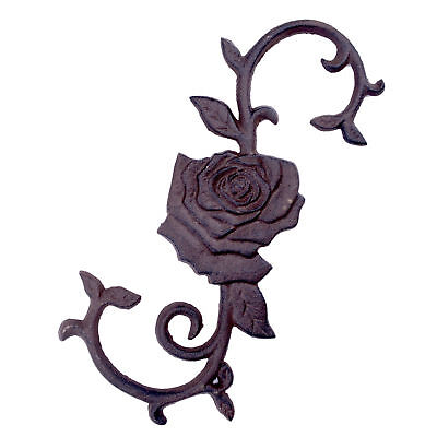 Rose Flower Bloom S Style Plant Hook Cast Iron Flower Basket Hanger 11.25" L N