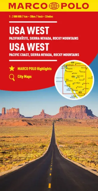 MARCO POLO Kontinentalkarte USA West 1:2 Mio. | (Land-)Karte | Deutsch | 2023