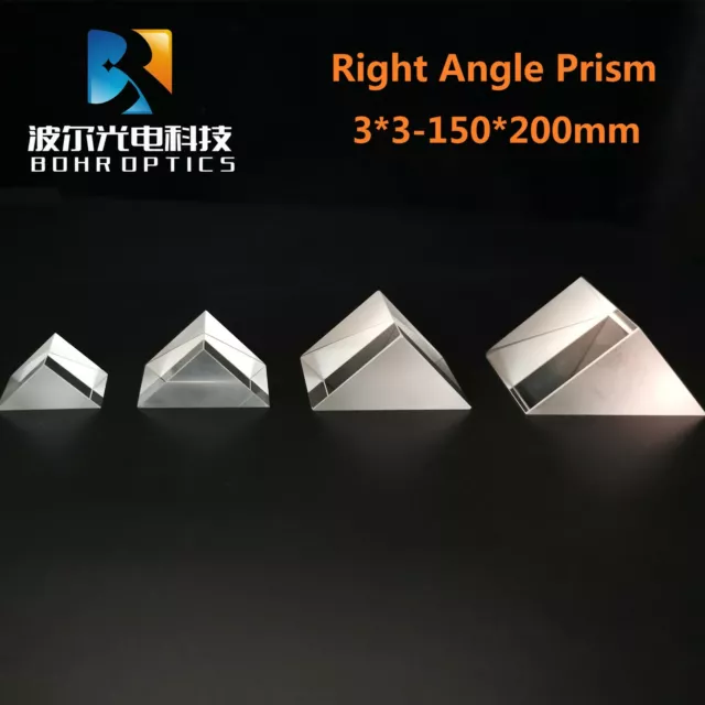 Right Angle Prism Uncoated 5-30mm N-BK7 Optical Glass Reflecting Triangle Prism