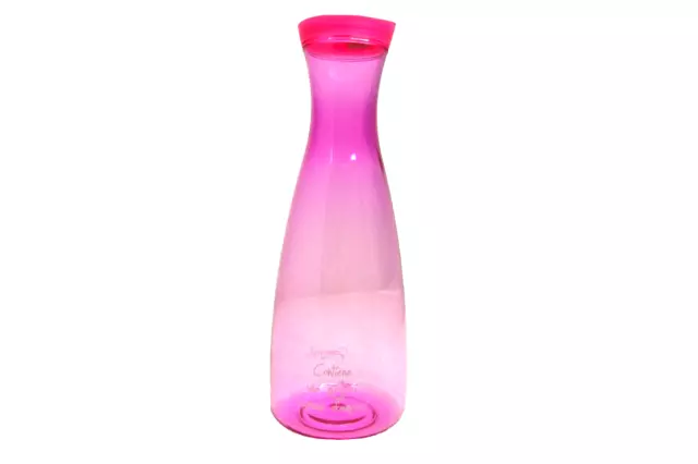 Caraffa  Brocca Plastica Infrangibile Trasparente Rosa 1 Litro Per Acqua, Bibite