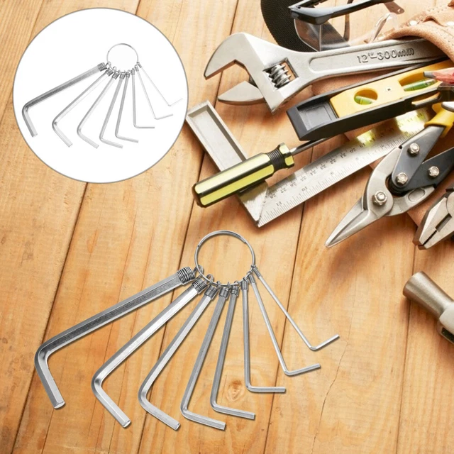 8 pz chiave esagonale interna acciaio chiave a vite Silver