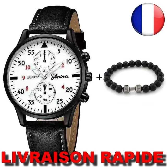 Ensemble De Montres Couple - Quartz, Bracelet Cuir Marron - Homme Et Femme