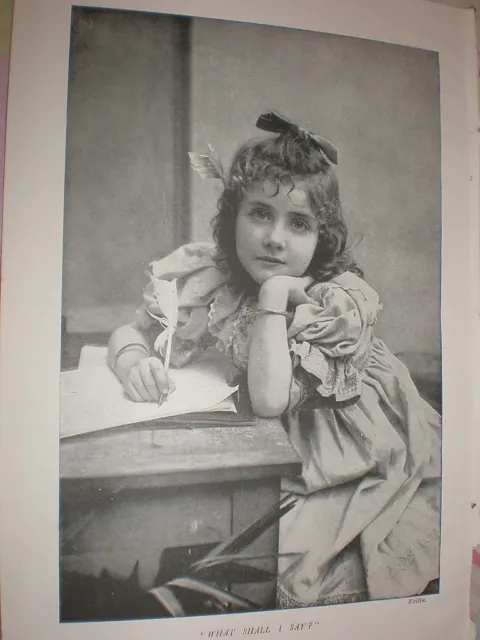 Printed Photo child art photography What Shall I Say? By Rollin 1904