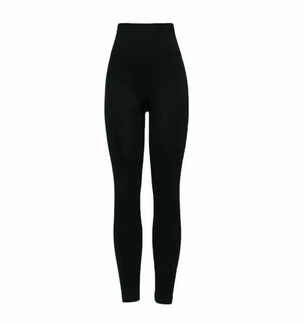 Ladies Black Firm Control LEGGINGS Shaping Slimming High Waist Tummy Tucker