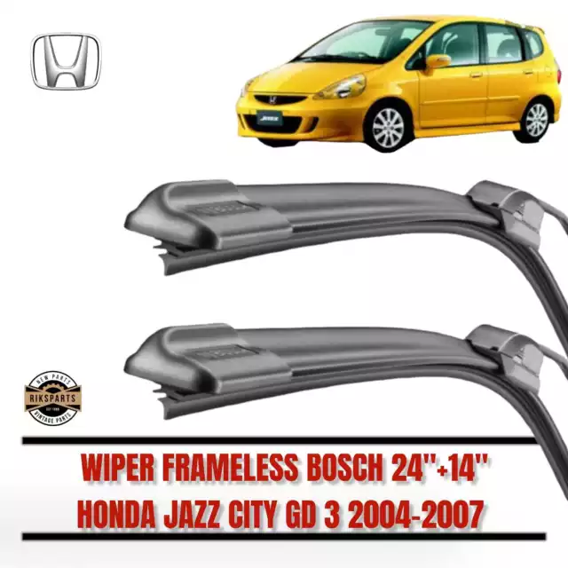 Honda Jazz Fit GD3 2004-2007 Wiper Blades Set Frameless 24"+14"