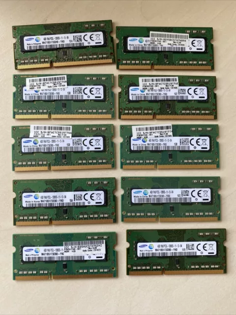 Job Lot Samsung 10 x 4GB DDR3L PC3L-12800S 1600MHz Laptop RAM Memory