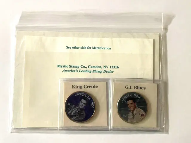 2 E Presley Movie Coin Collection Colorized Half $ King Creole G. I. Blues