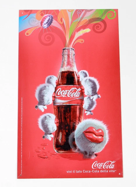 Targa Vintage Coca-Cola In Metallo - Logo Bianco Retro, 15x20 Cm | Decorazione Per Casa, Bar O Collezionisti