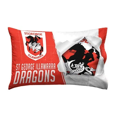 Nrl St George Illawarra Dragons Double Sided Pillowcase