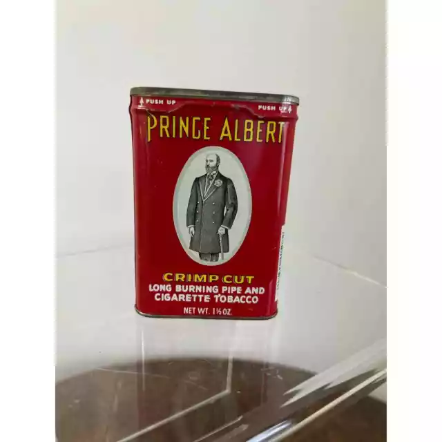 Vintage Prince Albert Crimp Cut Long Burning Pipe Cigarette Tobacco Tin Red