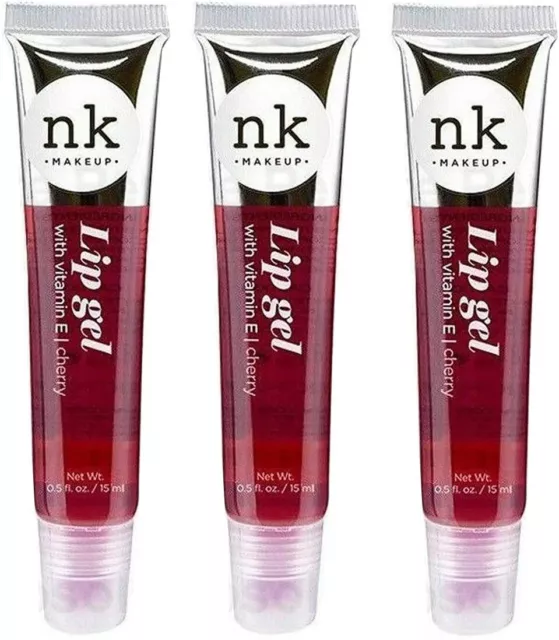 NK Makeup Cherry Lip Gel Lip Gloss with Vitamin E Pack of 3
