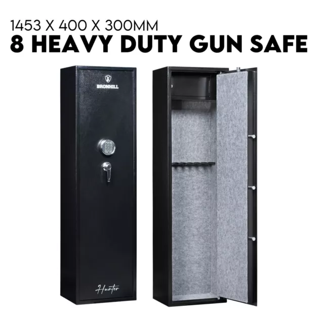 8 Gun Safe Firearm Rifle Storage Lock Box Steel 45 kg Heavy Duty +S CATEGORY A+B 2