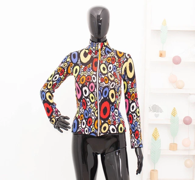 Rossignol Jc de Castelbajac Colorful Art "Bubbles" Zip Cardigan S Rossignol Jc de Castelbajac Colorful Art "Bubbles" Zip Cardigan S