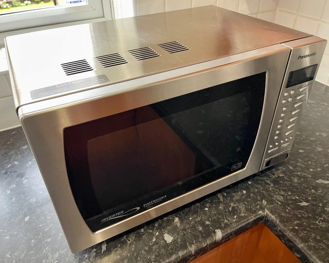 PANASONIC MICROWAVE Silver 1000W Inverter Dimension 4 Turbo Bake £28.00 PicClick UK