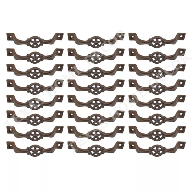 24 Star Handles Cast Iron Antique Style Rustic Barn Gate Drawer Pull Shed Door
