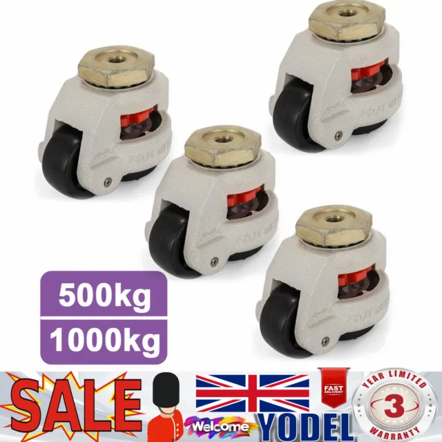 4PCS GD-60S Swivel Heavy Duty Machine Levelling Castors Wheels Safety Adjustable