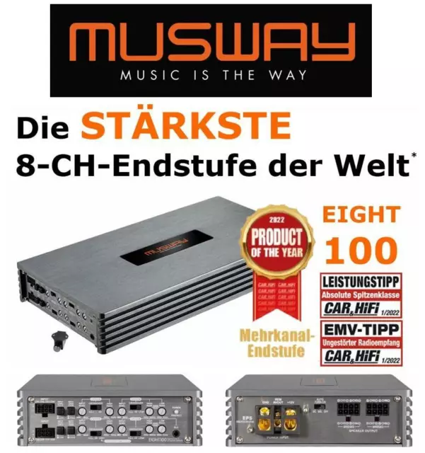 Musway EIGHT100 Digitale 8 Canale Classe D Amplificatore Cui Bassi Telecomando