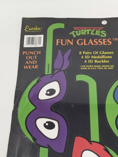 VTG 1989 EUREKA Costume 8 Pc Teenage Mutant Ninja Turtles Fun Glasses Halloween 2