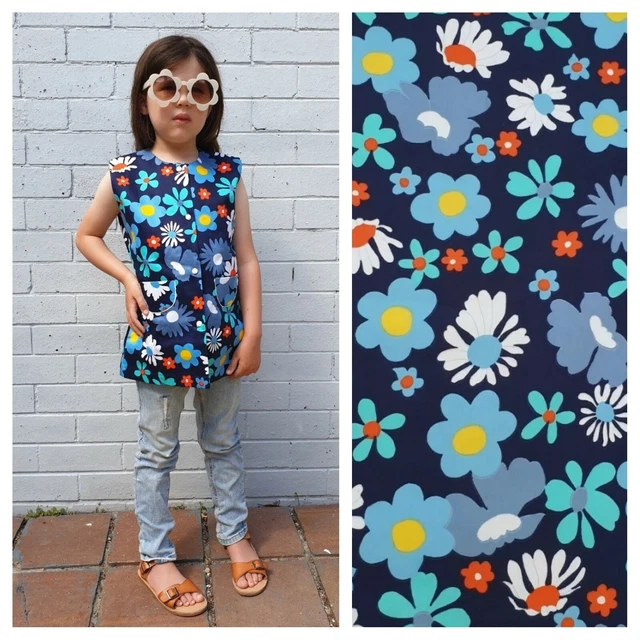Vtg 1960S Deadstock Floral Flower Power Longline Tunic Top Approx. 9-10 Years