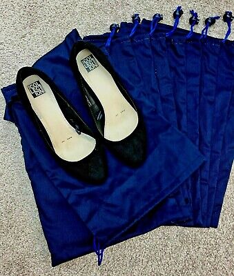 10 bolsas de zapatos de lujo suaves con cierre de palanca azul marino de polialgodón protección de almacenamiento de equipaje