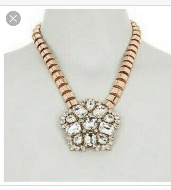 BETSEY JOHNSON  Crystal Glam Large Rose Gold tone Flower medallion $65 #238a