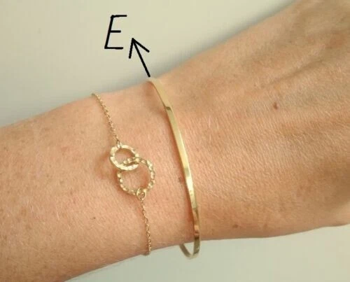 Bracelet Jonc Fin Pour Femme – Crochet, Couleur Doré/or Jaune, Style Bohème, Ajustable, Neuf Sans Emballage