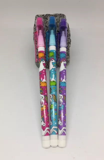 Bleistift Einhorn 3er Set m. Deckel u. Radiergummi Kindergeburtstag *neu* 🦄