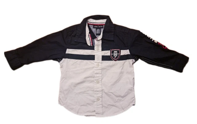 Originale Bambino Maniche Lunghe Camicia Di Tommy Hilfiger Taglia 12M 74 80